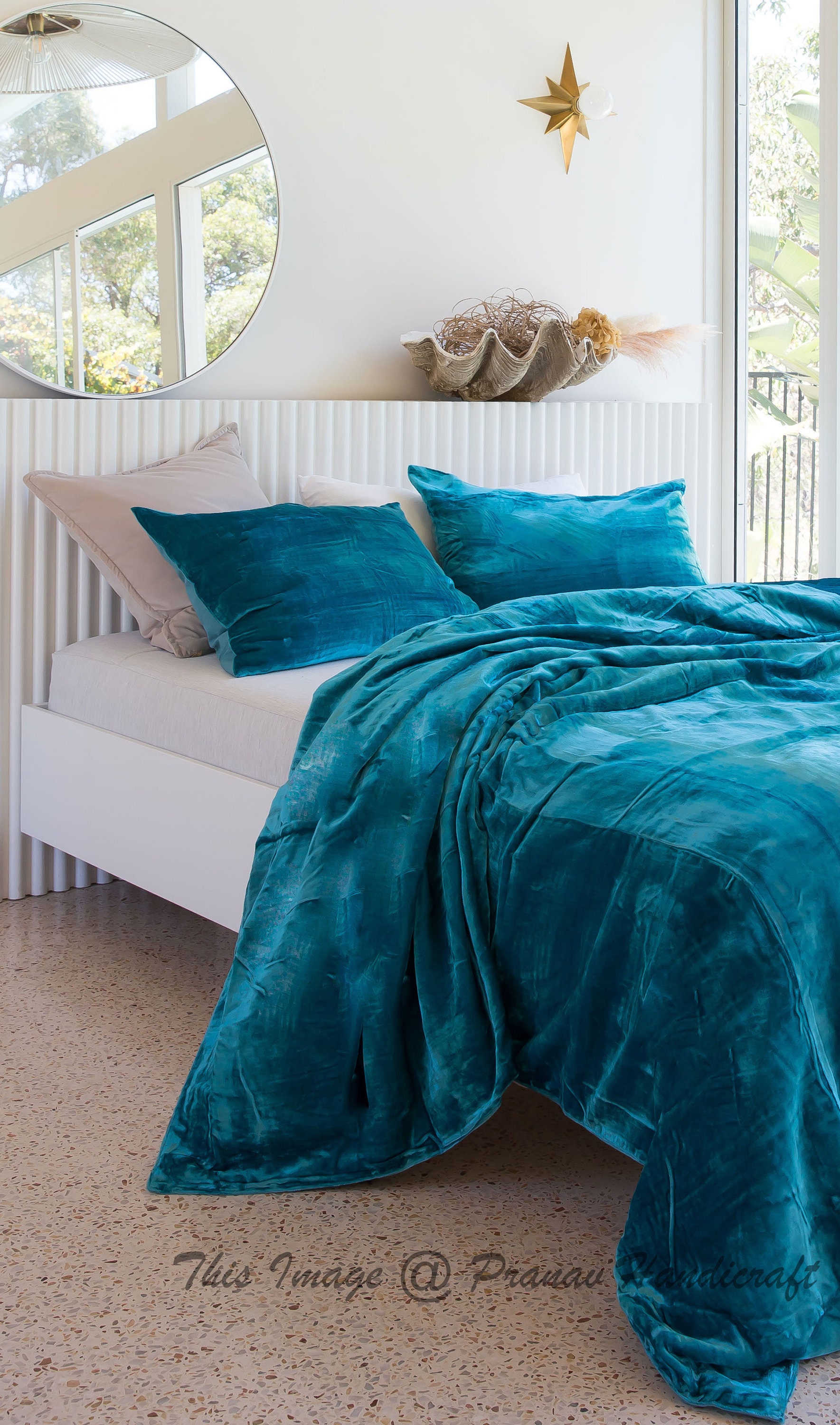 3 Pieces Set Ultra Luxe Blue Velvet Duvet Cover Boho Bedding Etsy