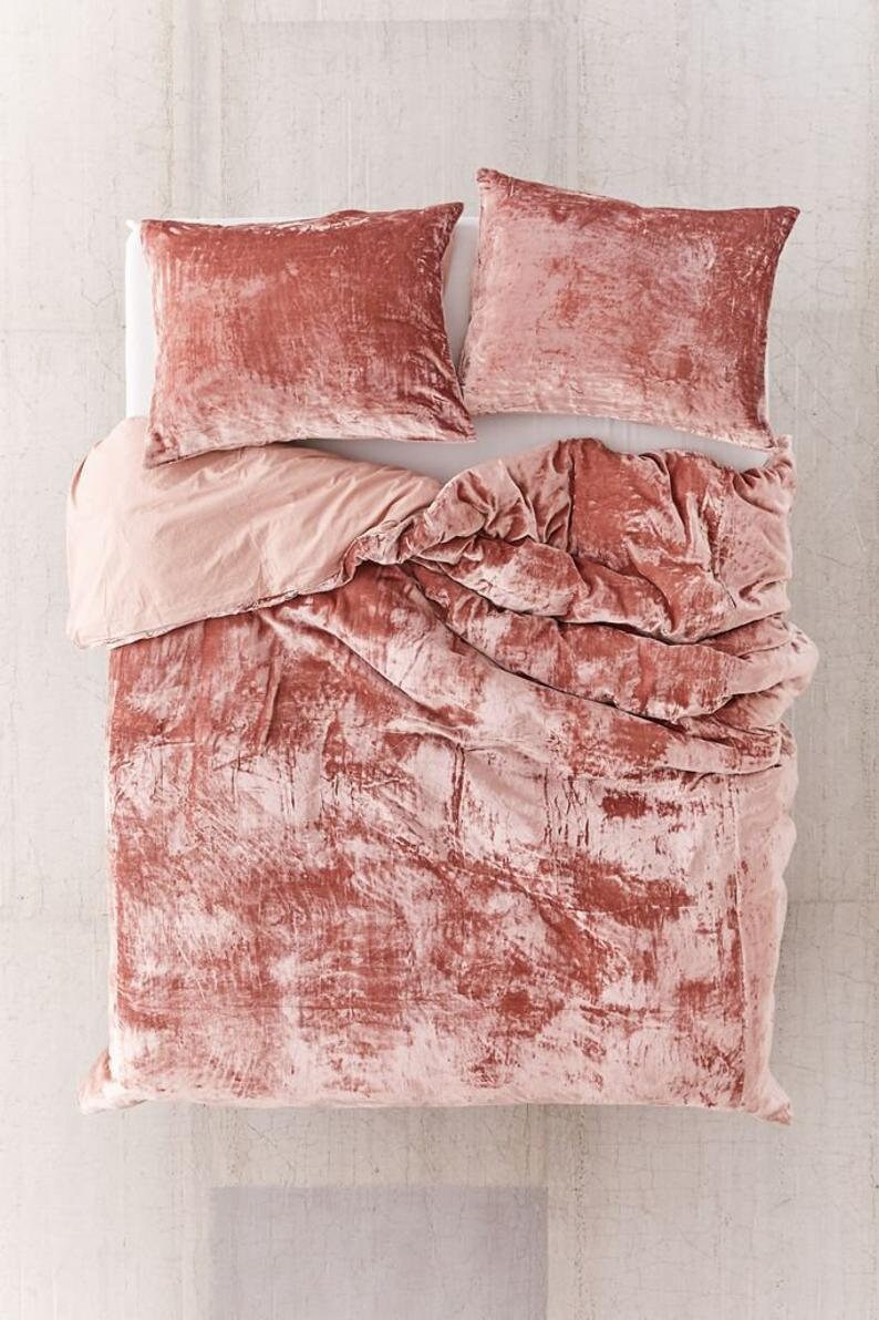 3 Pieces Set Ultra Luxury Crushed Velvet Duvet Cover Boho Etsy