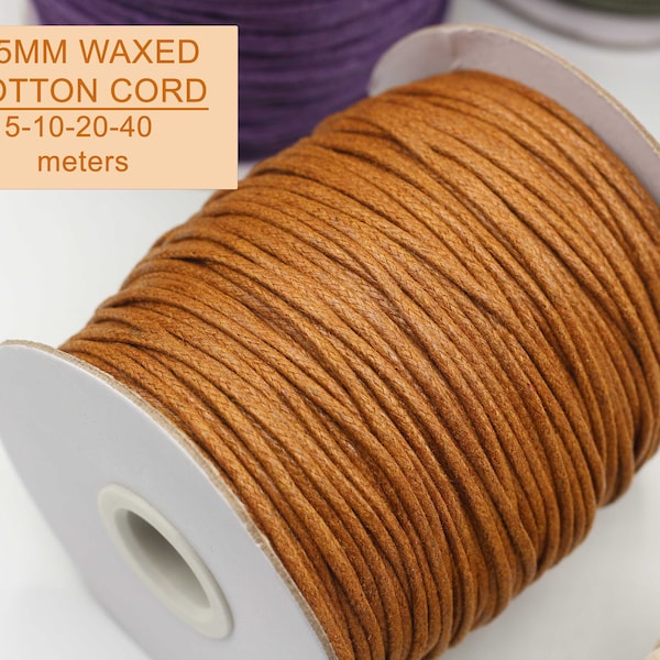 1.5mm Waxed Cotton Cord 5m to 40m | Jewelry String | Necklace Cord