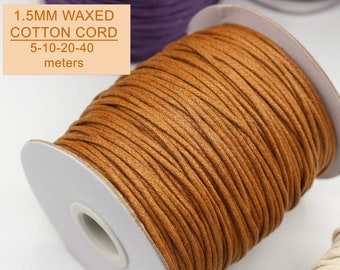 1.5mm Waxed Cotton Cord | Bracelet, Necklace, Macrame