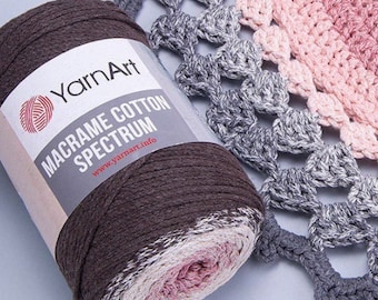 Multicolor Macrame Cotton Cord, 2mm Braided Yarn (250g, 225mt)