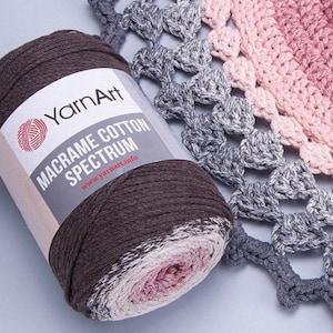2 mm Macrame Cotton Cord, 250g 225mt filato macrame multicolor di alta qualità, corda intrecciata ottimo per la decorazione di borse e casa