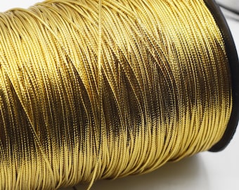 Gold, Silver Package Cord 1mm Glitter String Wrapping Ornament Hanger Metallic Twine By the Meter