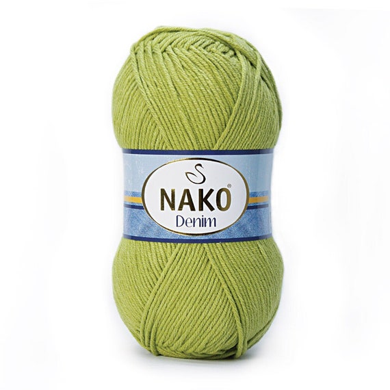 NAKO Denim Yarn, Cotton Acrylic Blend Yarn, Perfect for  Sweater,cardigan,vest,scarf, Etc. Accessories 