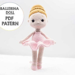 Crochet doll pattern, amigurumi doll PDF pattern, Sarah the Ballerina Doll pattern