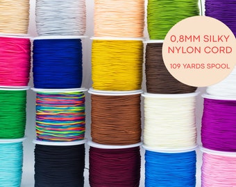 0.8mm Paracord Parachute cord, Nylon Cord, Macrame Beading, Bracelet Making | 45mt | Jewelry String