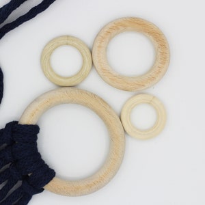 Natural wood ring, 30/35/50/70mm Macrame wood ring, Wood circle, Unfinished wooden rings