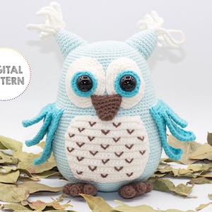 Crochet Owl Pattern, Amigurumi Animal Pattern, Blue Owl, Crochet PDF Pattern, DIY Crafts