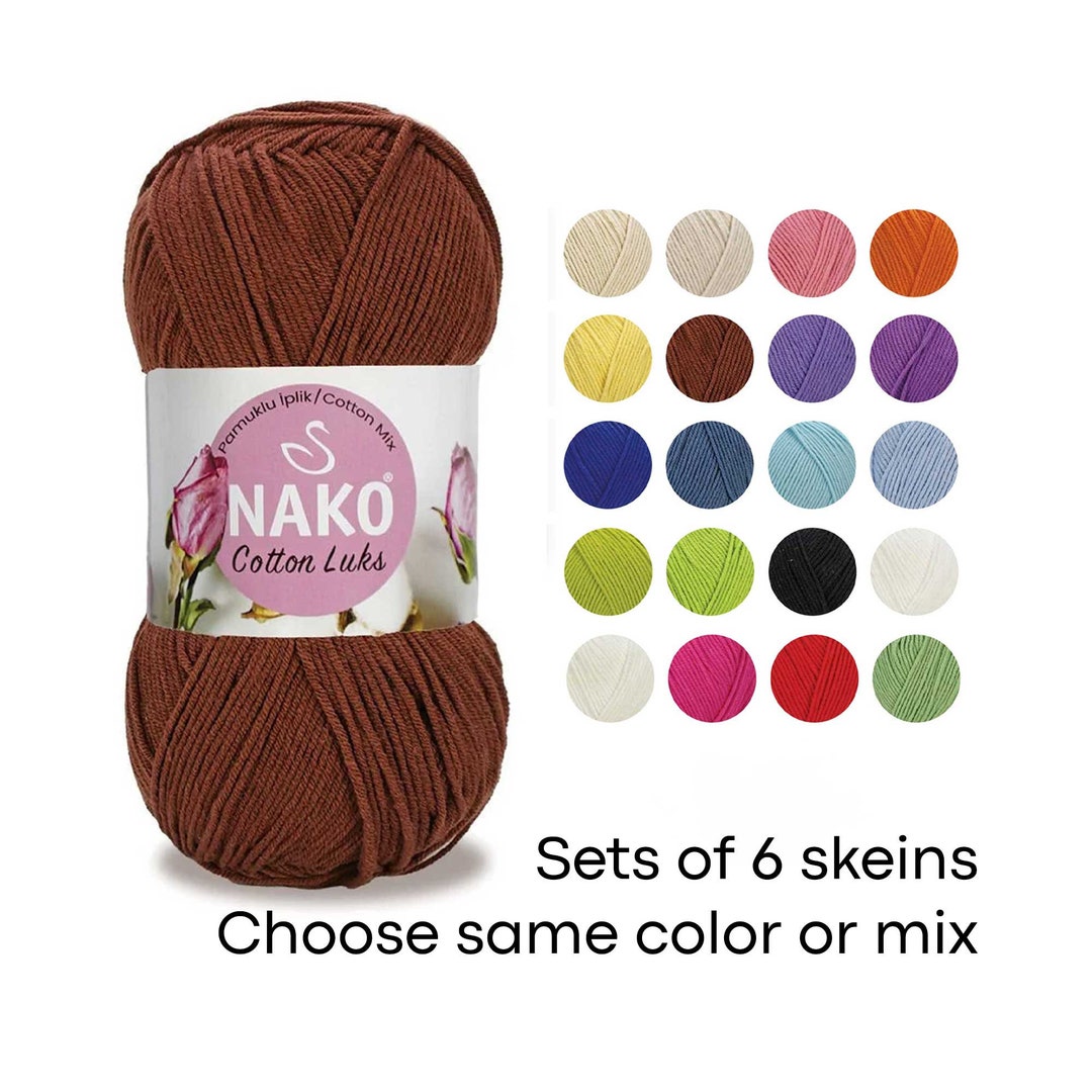 Nako Cotton Luks Yarn: 6 Skeins, Soft Cotton Acrylic Blend - Etsy