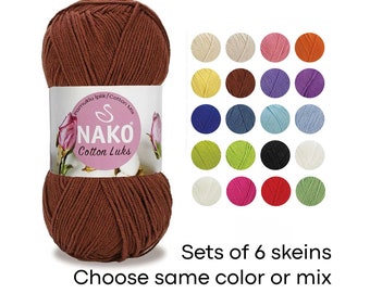 Nako Cotton Luks yarn soft cotton acrylic knitting yarn crochet yarn 100gr/330mt crochet yarn