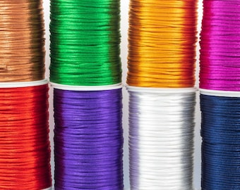 2mm Nylon Cord for Bracelets, Necklaces, Satin Macrame, Jewelry Crafting - 10/20 Yards