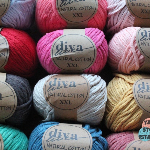 Diva Natural Cotton XXL crochet Yarn Macrame Yarn Baby Etsy