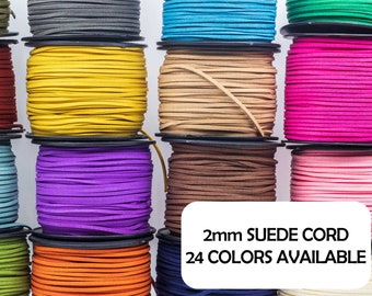 2mm Suede Cord – 24 Colors, DIY Jewelry Necklace