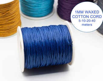 1mm Waxed Cotton Cord | Jewelry Making, Macrame String