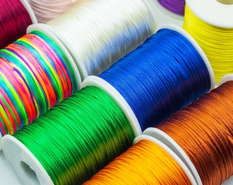 1mm Nylon Cord for Bracelets, Necklaces, Macrame, Jewelry Making - 10/20 Yards Silk Polyester