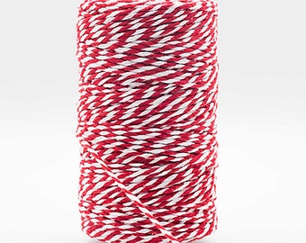 1mm Red White Cotton Twine Martenitsa Cord Good Luck Bracelet