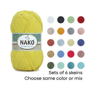 NAKO Denim Sport yarn, cotton acrylic yarn, suitable for cardigan, vest, scarf, beret, bag, accesories, crochet yarn, knitting yarn