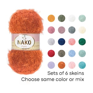 NAKO Paris yarn eyelash blend acrylic yarn for cardigan, pullover, shawl, scarf, soft baby yarn winter yarn