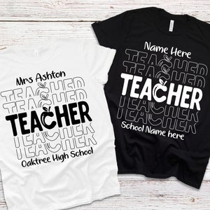 Personalized Teacher T-Shirt SVG Design – School Name, Cricut, Silhouette (Digital Download) image 2
