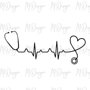 Nurse Heartbeat SVG Cut file for Cricut Silhouette Lifeline | Etsy