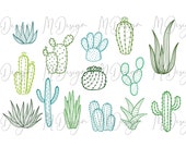 Green Cactus Bundle SVG Cutting File for Cricut,Silhouette Cameo - Cactus Clipart Outline for Customizing T Shirts, Mugs, Tumblers