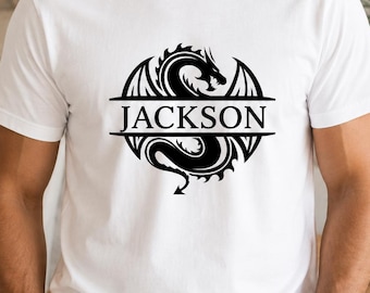 Dragon SVG Cut File, Stencil Decal T-Shirt Mug Design, Cricut Silhouette Vector DXF Digital Download