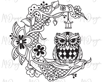 Download Owl On The Moon Svg Etsy