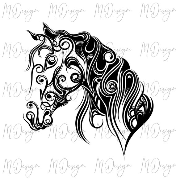 Horse Head SVG for Customizing Apparel Mugs T Shirts for Animal Lovers Horse Mane SVG Files for Cricut Silhouette Farm Country Life