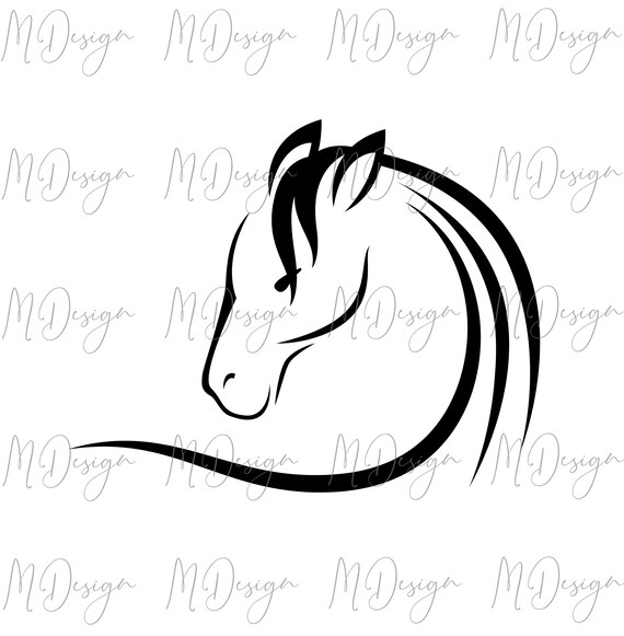 Horse Head SVG for Customizing Apparel Mugs T Shirts for Animal Lovers Horse Mane SVG Files for Cricut Silhouette Farm Country Life