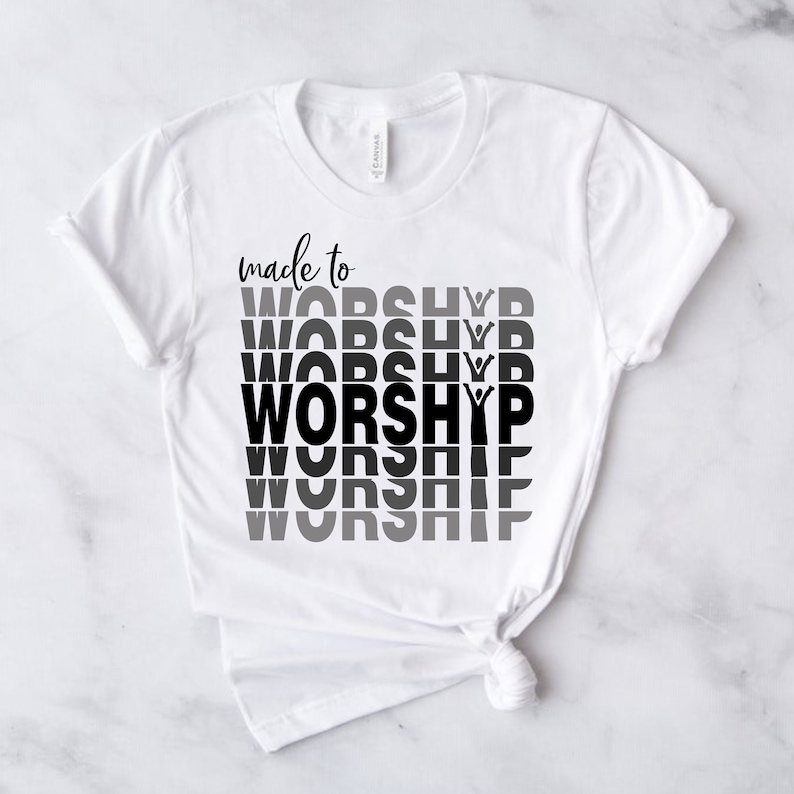 Worship Mirrored SVG Religious Christian T Shirt Design for | Etsy