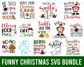 Toilet Paper SVG - Funny Christmas SVG Toilet Paper Poop Santa's Butt - Merry Kiss My Ass - Cricut Cutting Files - Best Selling Items