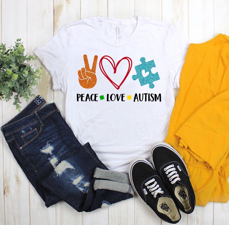 Download Peace love Autism SVG T Shirt Design Great for DIY Vinyl ...