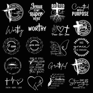 Pacchetto SVG religioso / Citazioni e detti dei versetti della Bibbia SVG / Scrittura SVG / Design ispiratore di magliette per la Chiesa