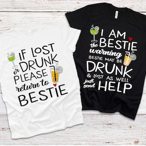 Please Return To Bestie Friend SVG T Shirt Design for Drinking Bridal Shower Party - Funny Drinkink Matching Shirts for Best Friends