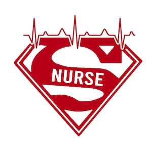 Super Nurse SVG - Design fofo de camiseta digital para enfermeiras registradas - Ideia de presente para graduados da escola de enfermagem - Itens mais vendidos - Herói