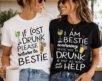 Bestie Drinking Shirts SVG Funny Matching Bridal Party Design Digital Download Cricut Cut File PNG DXF