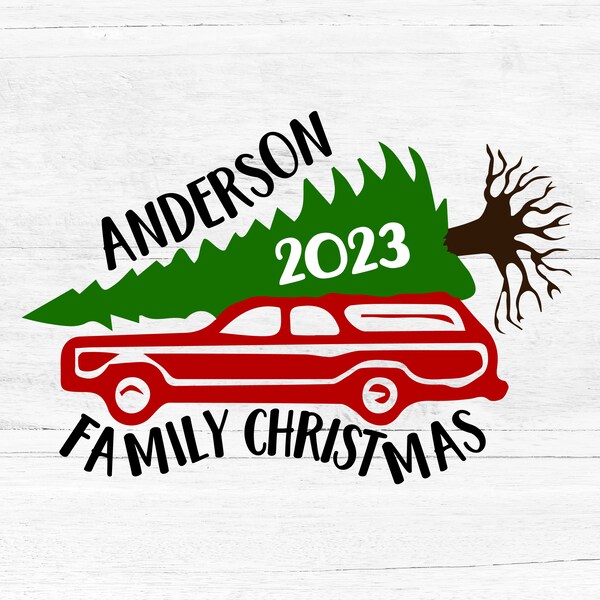 Fun Old Fashioned Christmas SVG Personalized with Last Family Name - Digital Download for Funny Family Christmas T Shirts - Customized