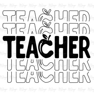 Personalized Teacher T-Shirt SVG Design – School Name, Cricut, Silhouette (Digital Download) image 3