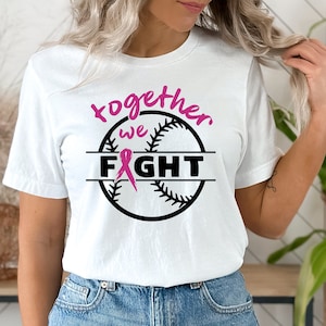 Baseball Breast Cancer SVG Toether we Fight Digital Design for Customizing T Shirts, Mugs - Cancer Awareness Month