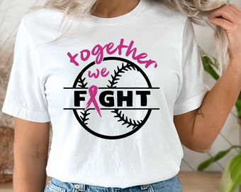 Baseball Breast Cancer Awareness SVG Together We Fight Shirt Design for October Month