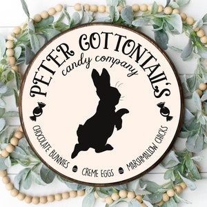Peter Rabbit SVG Candy Company de Peter Cottontail SVG | Enseigne de ferme rustique bricolage | Fichiers pour Cricut, Silhouette, découpe laser, Glowforge
