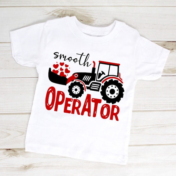 Smooth Operator SVG - Boys Valentines SVG - Tractor Excavator T Shirt Design for Valentines Day for Boys Kids - Cricut Cutting Files