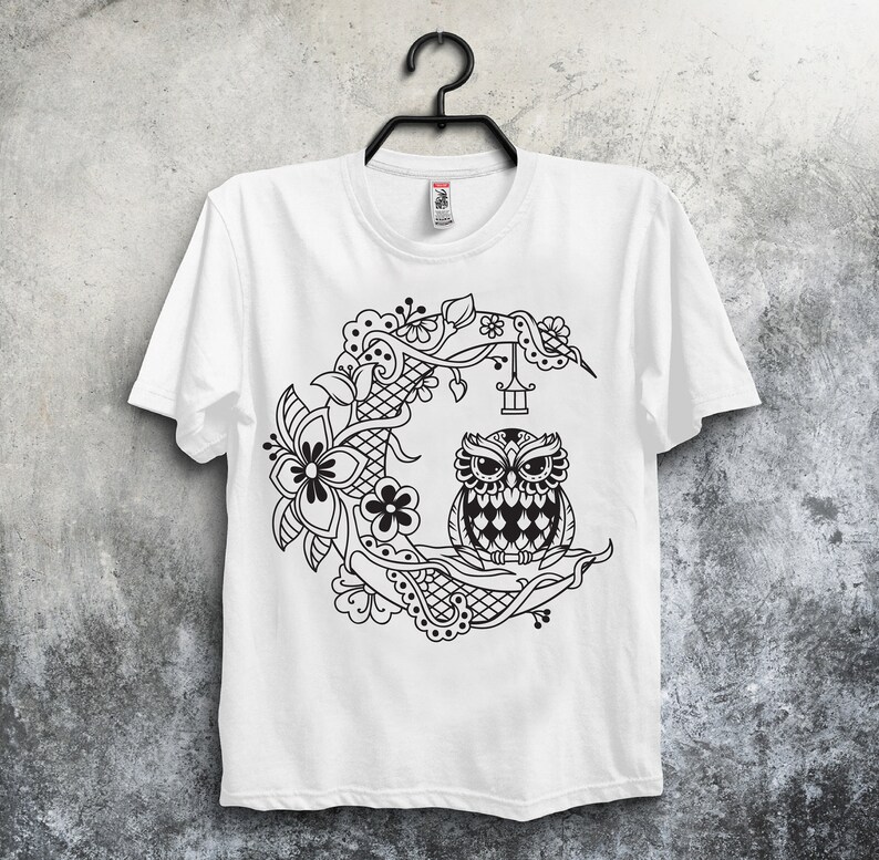 Download Moon Owl Mandala Svg Cutting File For Cricut Iron On Vinyl Silhouette Moon Owl Zentangle Design For Customizing T Shirts Totes Clip Art Art Collectibles Vadel Com