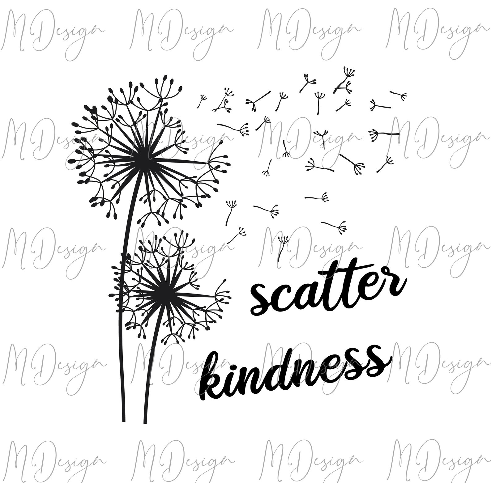Dandelion SVG Scatter Kindness Cut File for Cricut Silhouette - Etsy