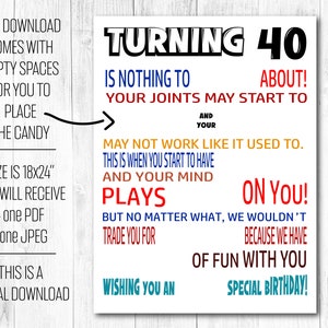 Funny 50th Birthday Candy Poster – Gag Gift for Men & Women (PDF) image 3
