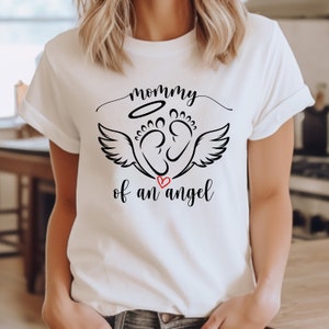 Mamma di un angelo SVG / Memoriale SVG / Aborto spontaneo del bambino SVG / Design della camicia per perdita infantile / Camicia di aborto spontaneo della mamma File Svg Cricut, Silhouette