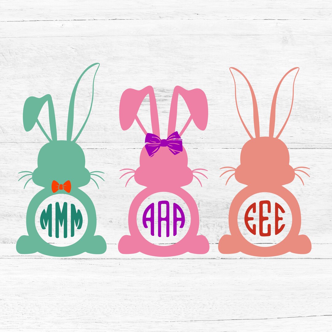 Easter Bunny Monogram SVG | Monogram Easter Rabbit SVG - Etsy