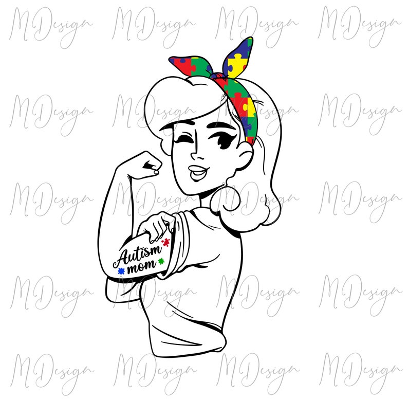Download Rosie the Riveter SVG Autism Rosie Design for Autism | Etsy