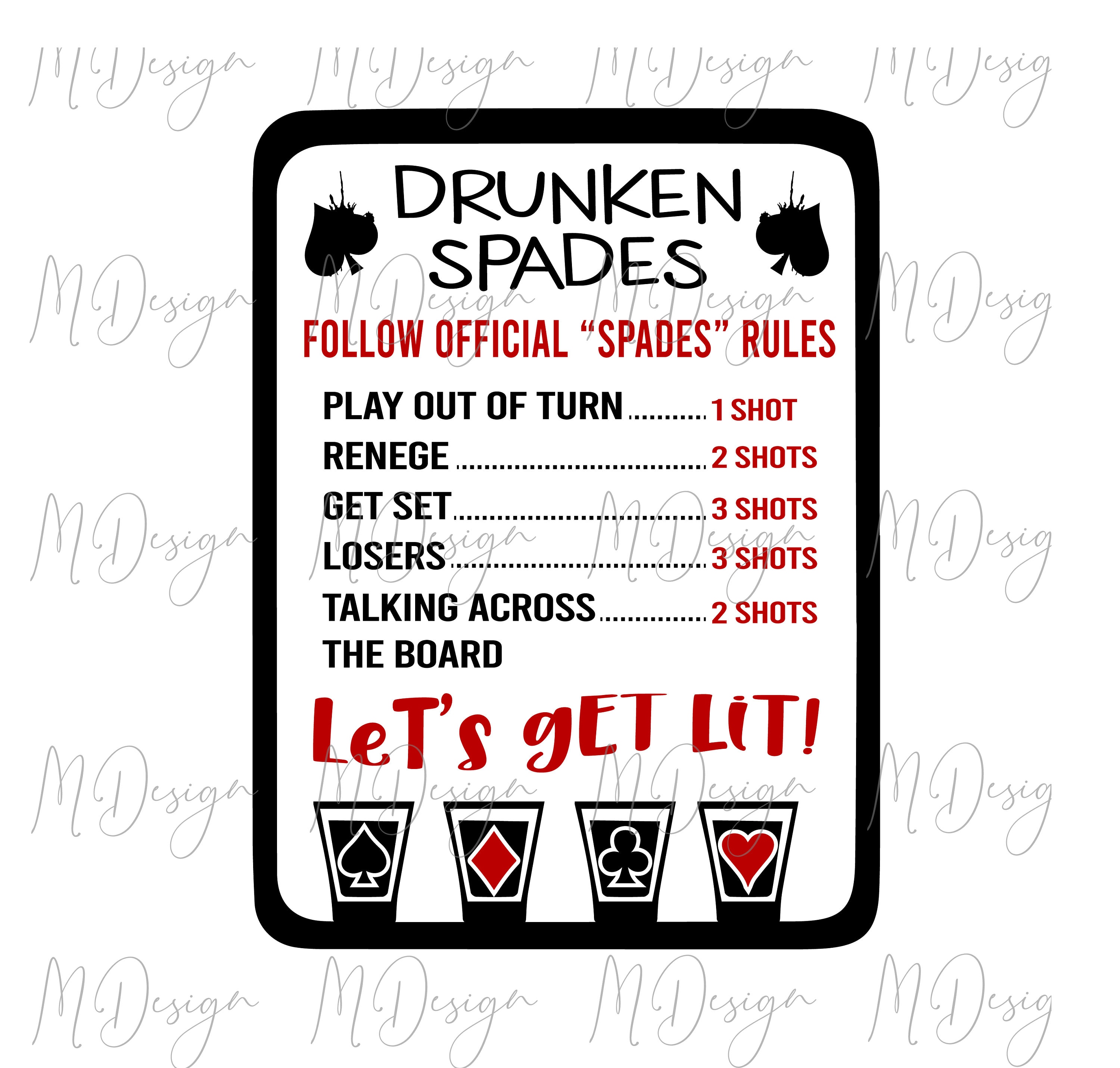 Drunken Spades SVG Printable Card - Il Fullxfull.2605606975 Jirp 