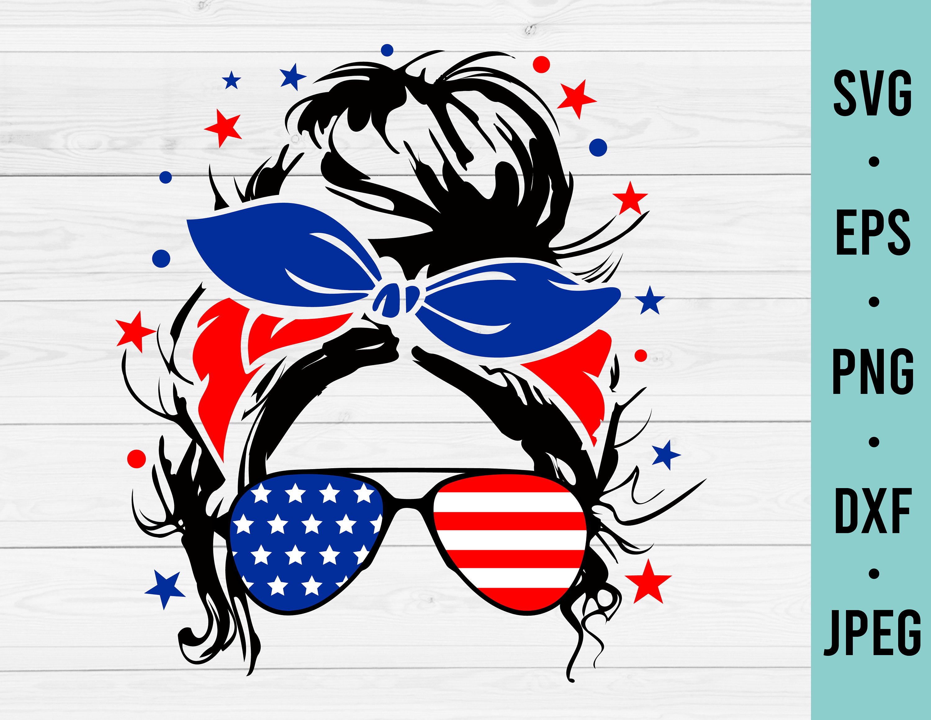 4 juli SVG | Messy Bun 4 juli SVG | Fourth of July Shirt SVG | 4 juli Tank  Svg Files voor Cricut Silhouette | Commercieel gebruik - Etsy België, image size:3000x2319